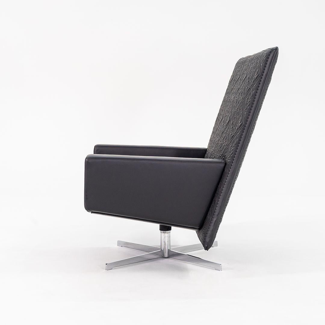 2022 Marcel Wanders Jackson Lounge Chair w/ Signature Leather Embroidery Black For Sale 4