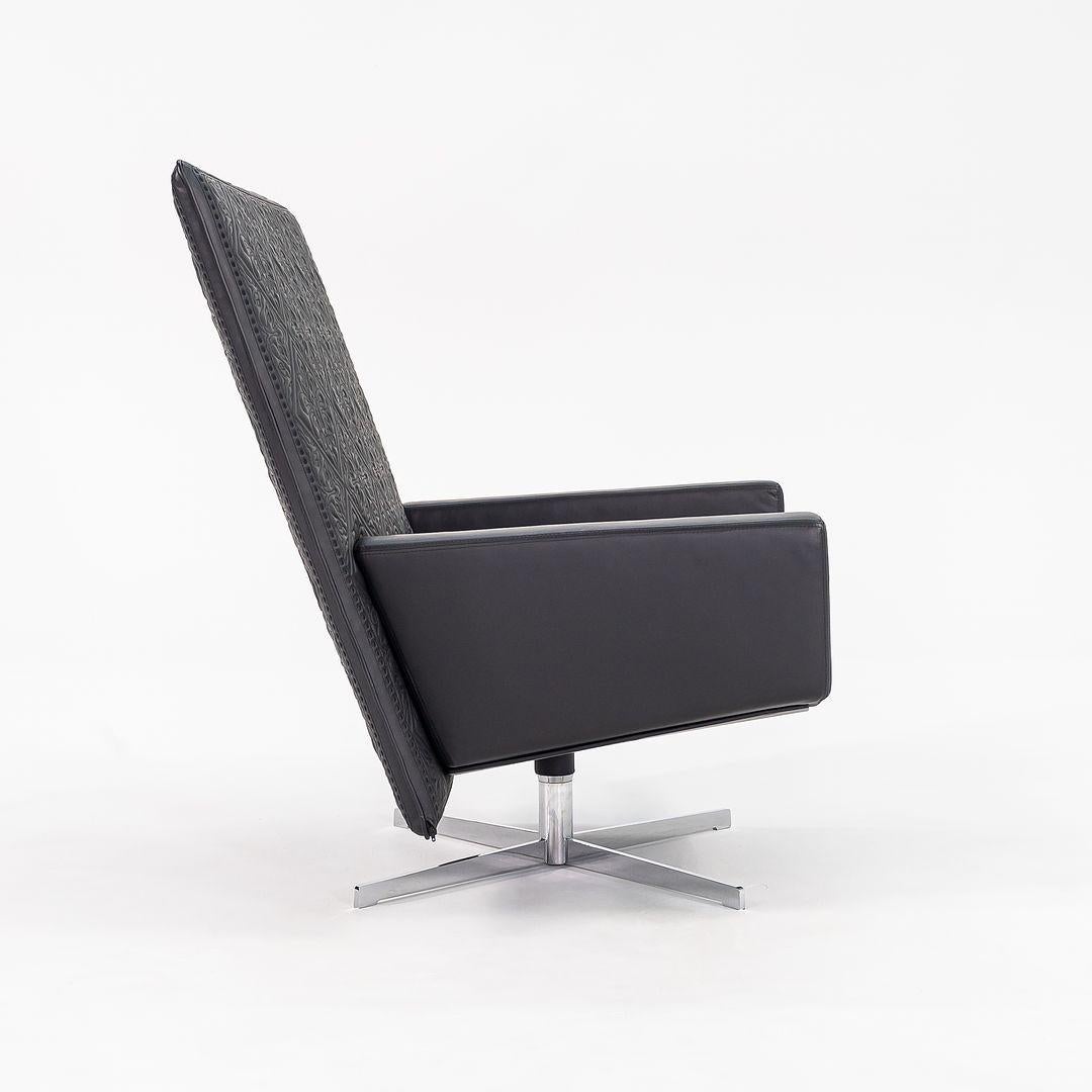 2022 Marcel Wanders Jackson Lounge Chair w/ Signature Leather Embroidery Black For Sale 2