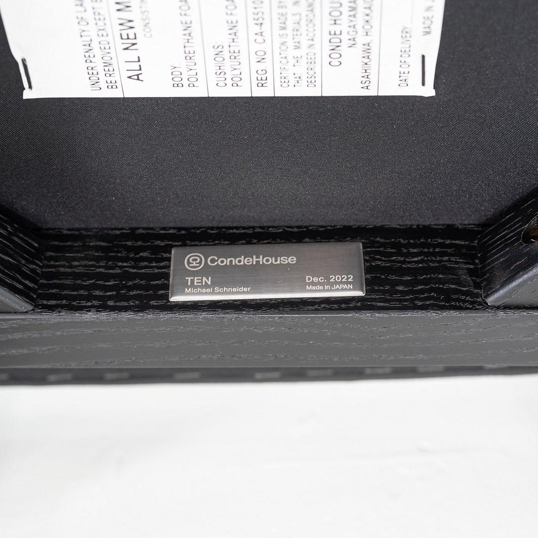 2022 Michael Schneider pour CondeHouse Fauteuil de salle à manger Ten en cuir noir en vente 3