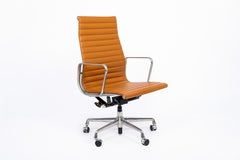 2022 Mid Century Brown Leather Office Chair by Eames for Herman Miller