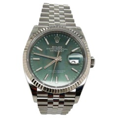 2022 New Rolex Datejust Steel Mint Green Dial Jubilee Bracelet Ref 126234