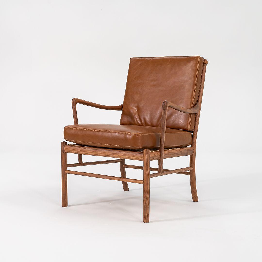 2022 Ole Wanscher per Carl Hansen OW149 Sedia e ottomana Colonial in Noce In condizioni buone in vendita a Philadelphia, PA
