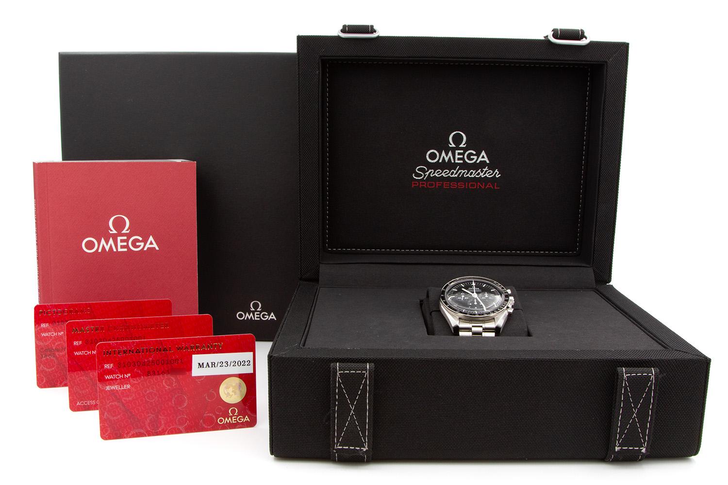 Men's 2022 Omega Speedmaster Professional Co-Axial Hesalite Moonwatch 310.30 B&P