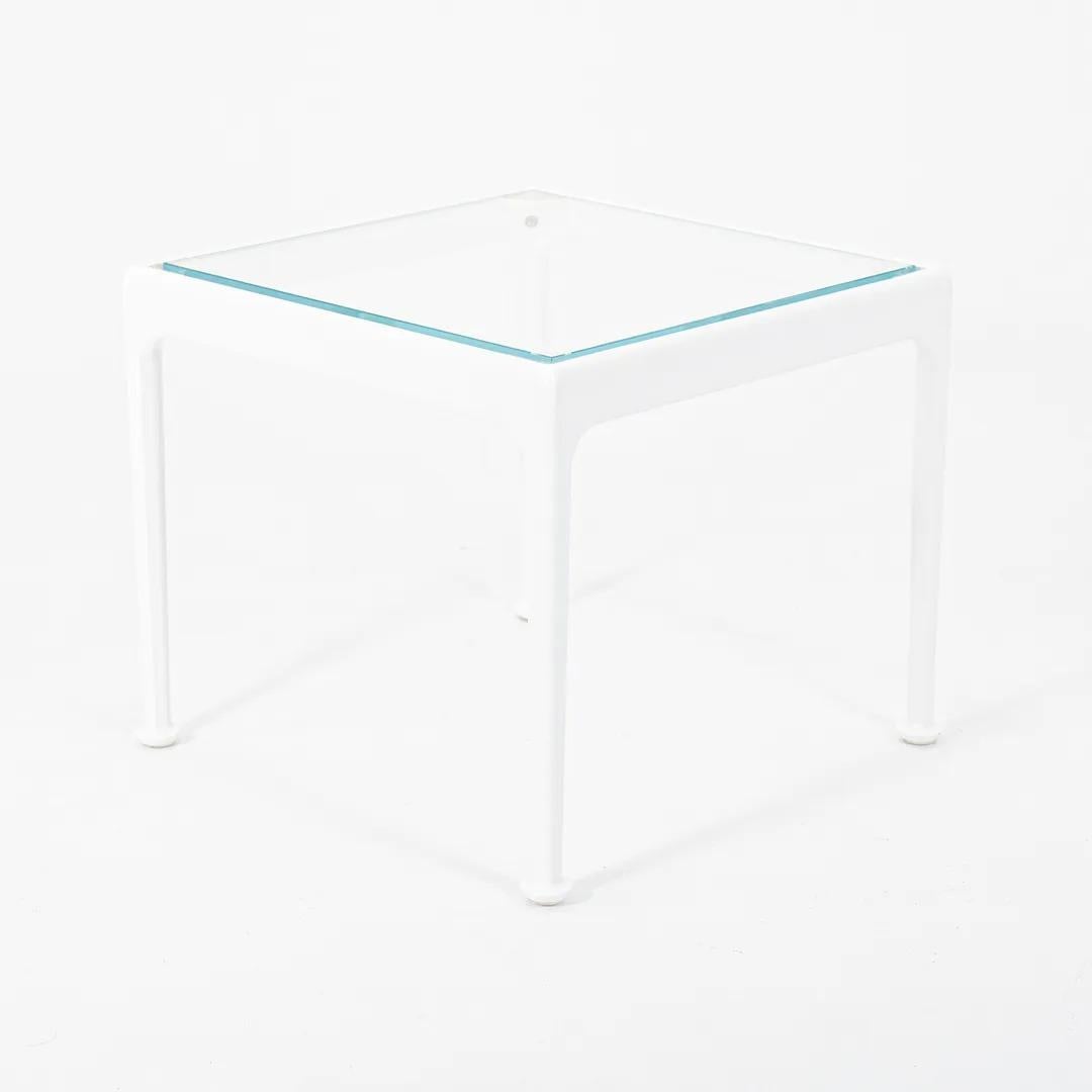 American 2022 Richard Schultz 1966 Series Side / End Table in White w/ Glass Top