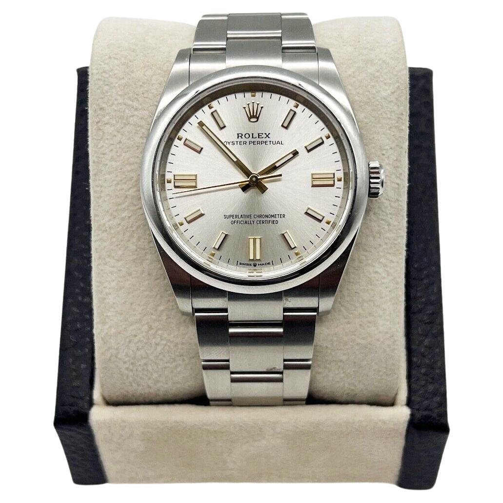 2022 Rolex 126000 Oyster Perpetual Silber Zifferblatt Edelstahl Box Papier 36mm