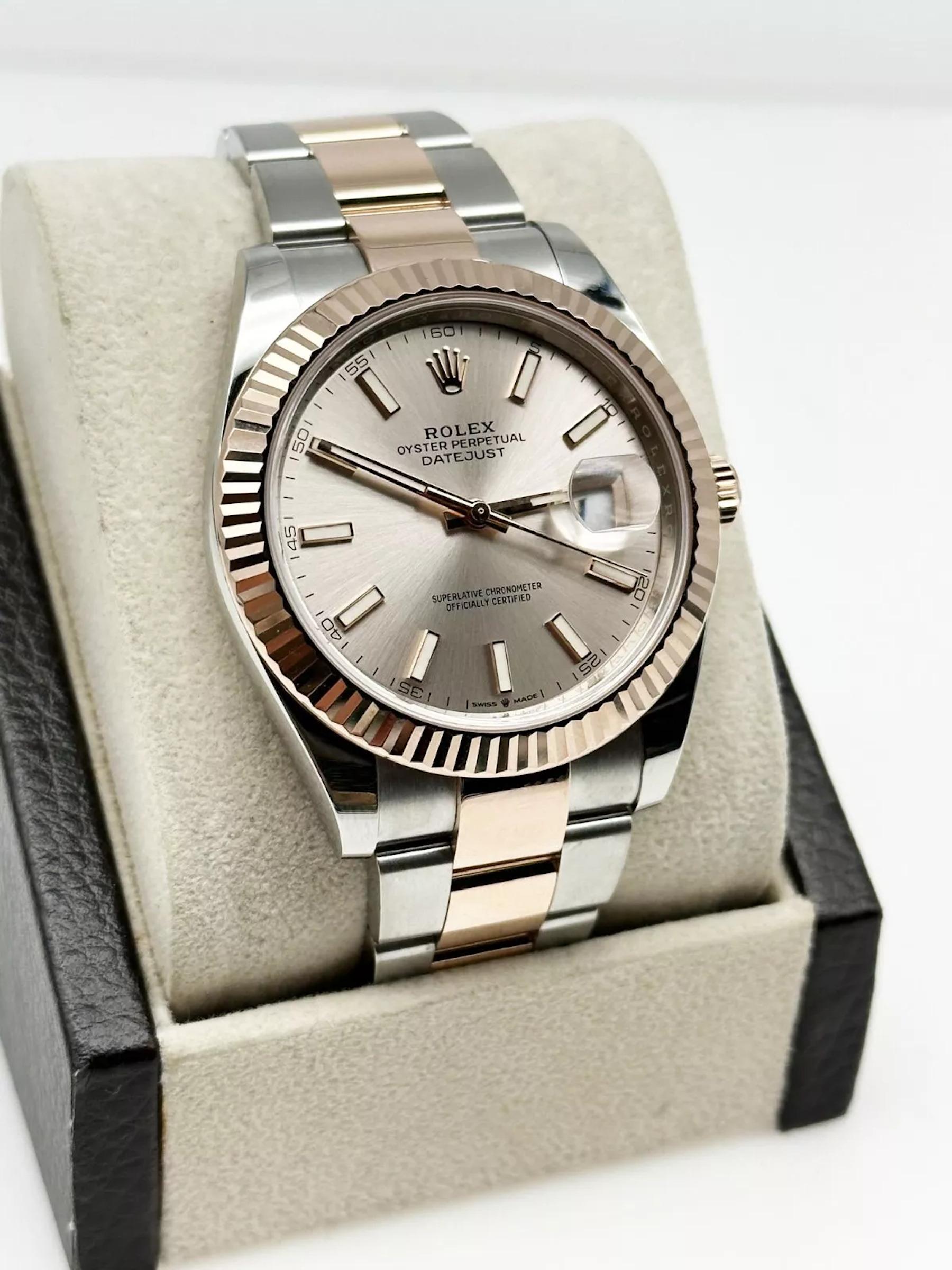 Rolex Datejust 41 126331 18k Rose Gold Steel Sundust Dial Box Paper 2022 3