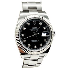 2022 Rolex 126334 Datejust 41 Black Diamond Dial Stainless Steel Box Paper