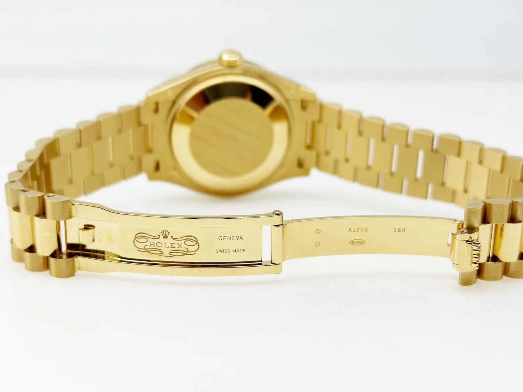 2022 Rolex 278288RBR Mittelgroß 31mm Präsident Grünes Blumenzifferblatt 18K Gold BP 3