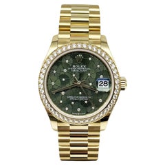 2022 Rolex 278288RBR Mediana 31mm President Esfera Flor Verde Oro 18K BP