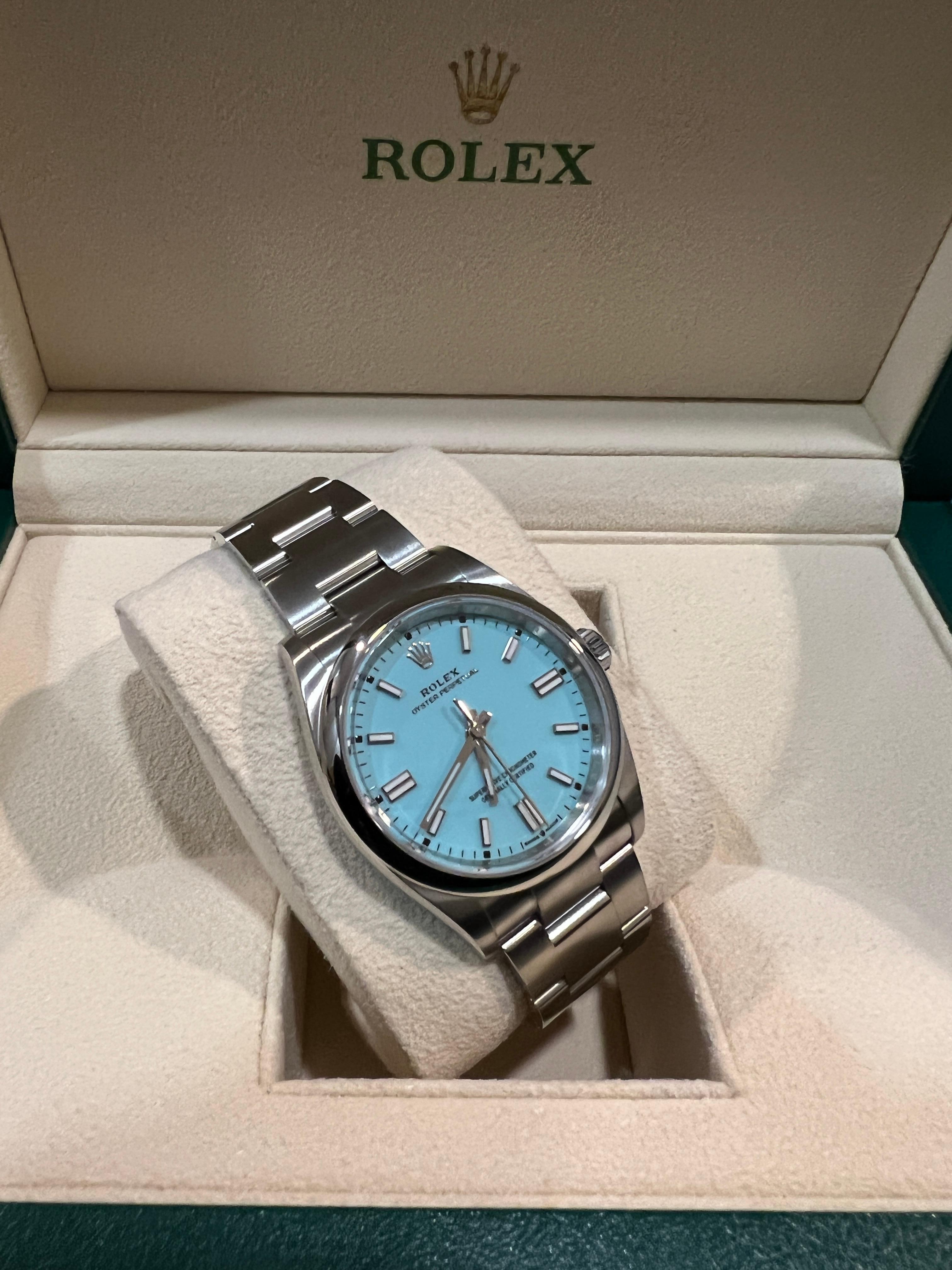 2022 Rolex Oyster Perpetual 126000 Tiffany Blue For Sale 1