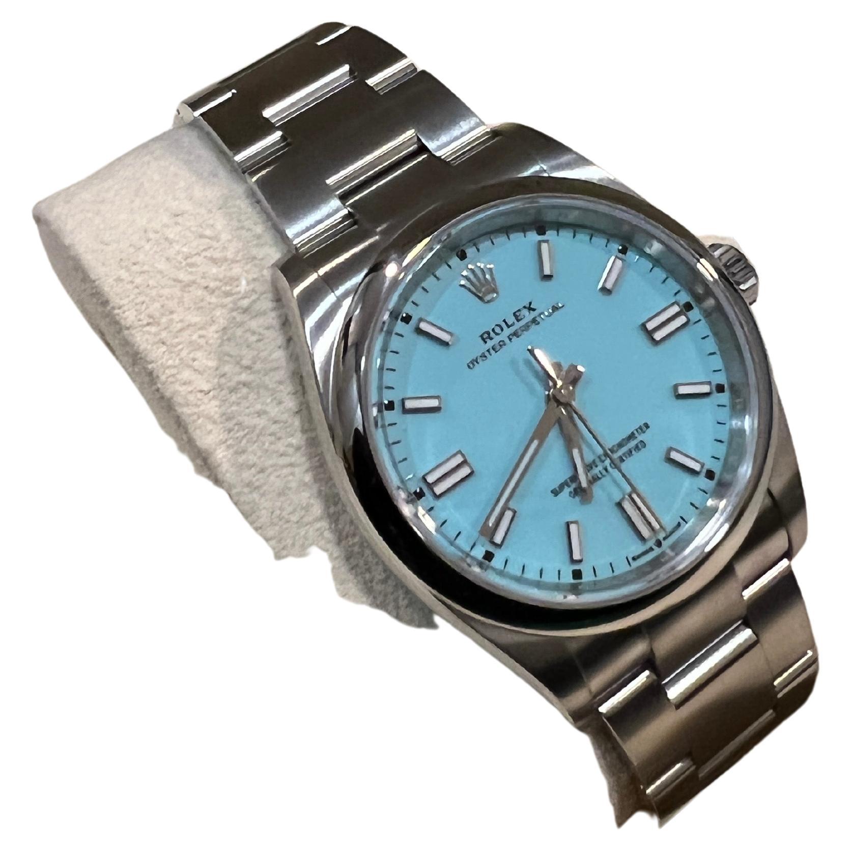 2022 Rolex Oyster Perpetual 126000 Tiffany Blue For Sale