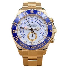 2022 Rolex Yacht Master II 116688 44mm Blue Ceramic 18k Yellow Gold Box Paper