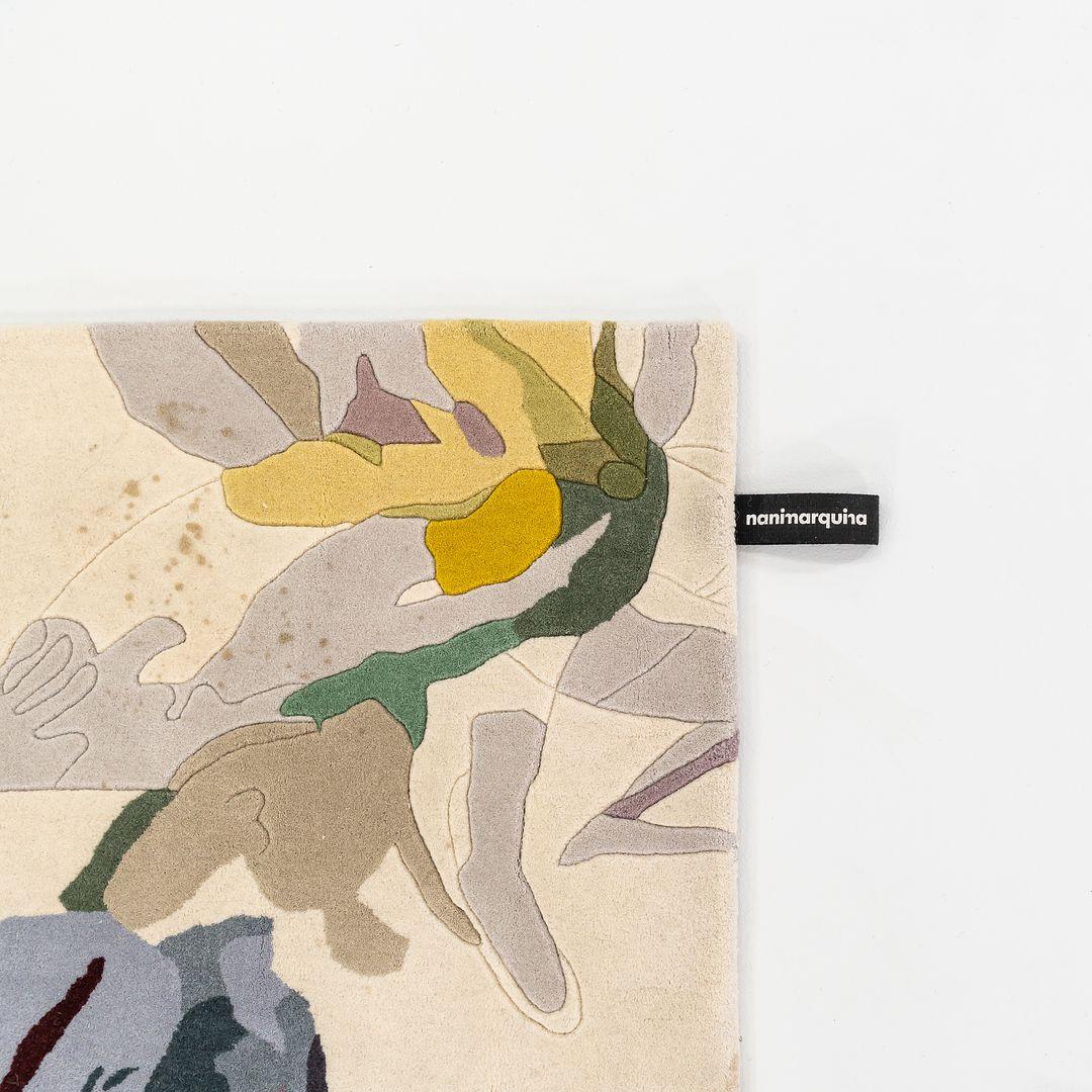 Contemporary 2022 Santi Moix for Nanimarquina Flora Backyard, Needs Cleaning / Stained For Sale