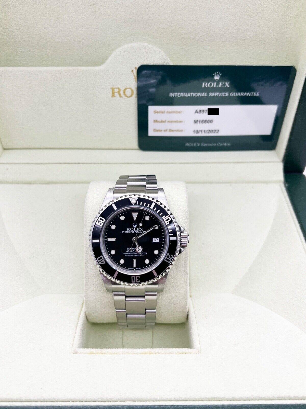 Rolex Sea Dweller 16600 Black Stainless Steel Box and 2022 Service Card  3