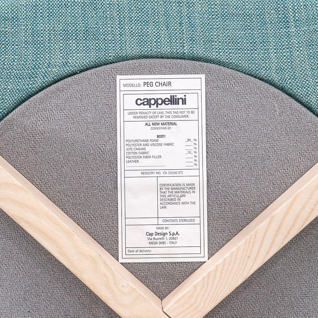 2022 Set of Four Nendo for Cappellini Peg Arm Chairs in Grit 14 w/ Bleached Ash In Excellent Condition For Sale In Philadelphia, PA