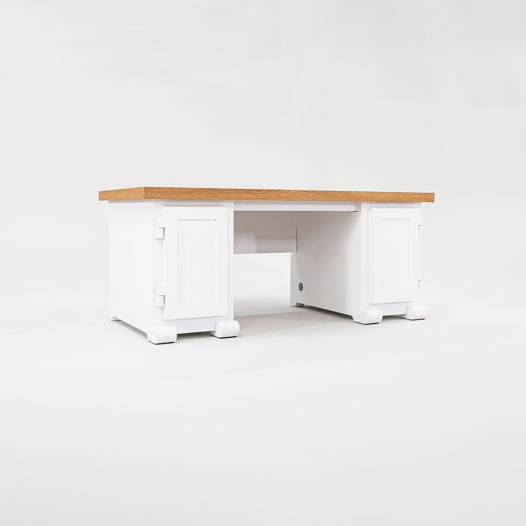 2022 Studio Job für Moooi Papier-Doppelsockel-Schreibtisch 180, Weiß mit Eiche, weiß mit Eichenholz im Angebot 4