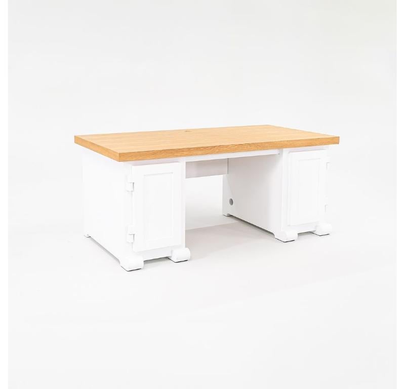 2022 Studio Job für Moooi Papier-Doppelsockel-Schreibtisch 180, Weiß mit Eiche, weiß mit Eichenholz im Angebot 5