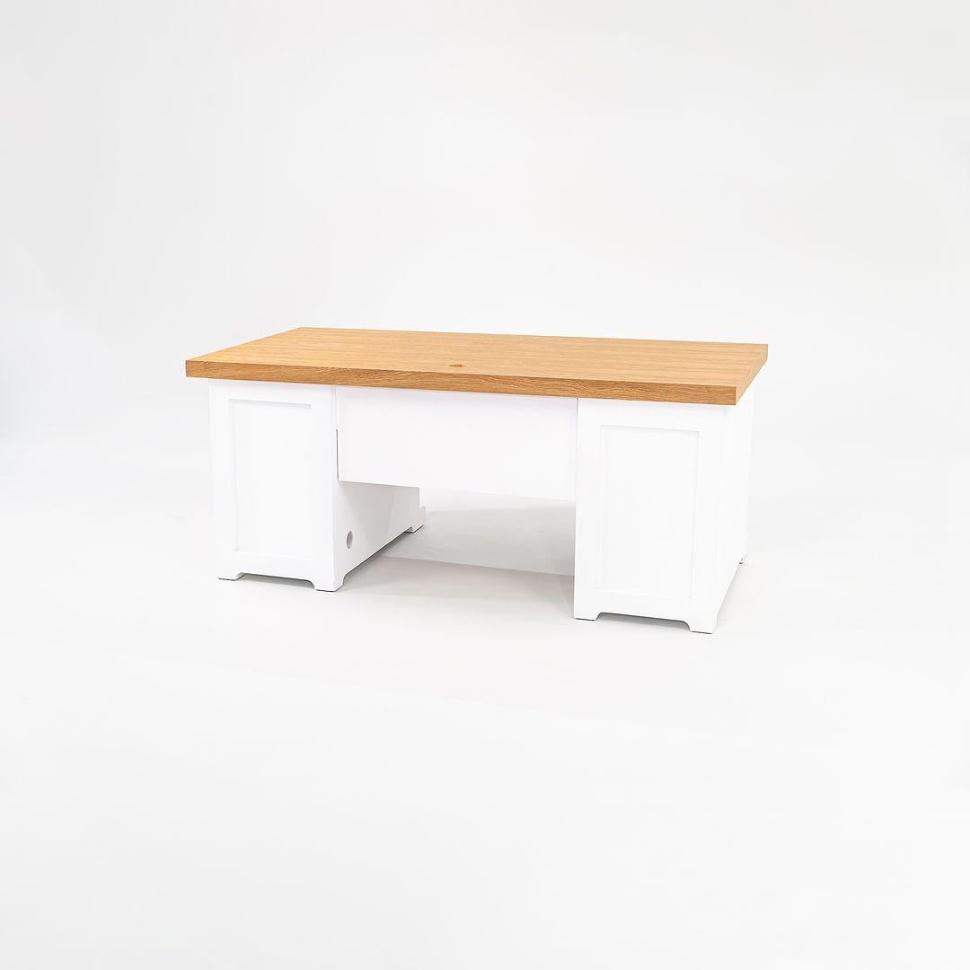 2022 Studio Job für Moooi Papier-Doppelsockel-Schreibtisch 180, Weiß mit Eiche, weiß mit Eichenholz (Moderne) im Angebot