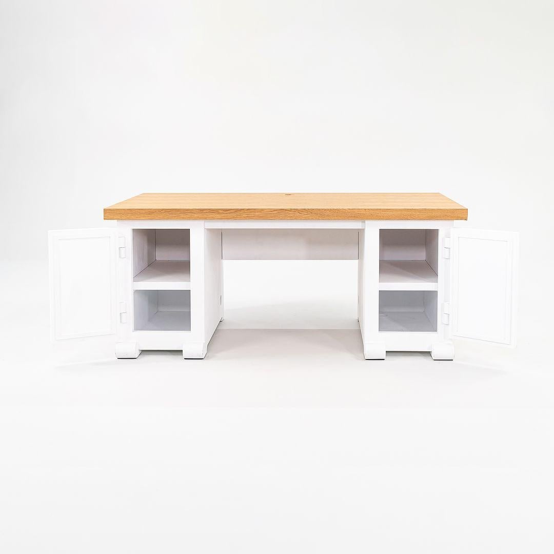 2022 Studio Job für Moooi Papier-Doppelsockel-Schreibtisch 180, Weiß mit Eiche, weiß mit Eichenholz (Holz) im Angebot