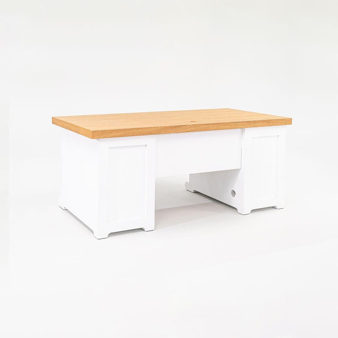 2022 Studio Job für Moooi Papier-Doppelsockel-Schreibtisch 180, Weiß mit Eiche, weiß mit Eichenholz im Angebot 1