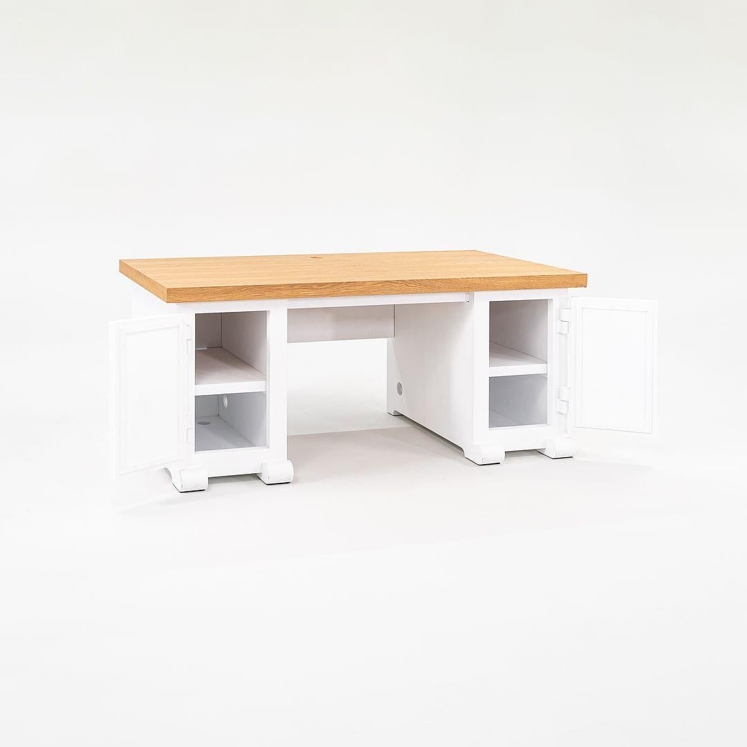 2022 Studio Job für Moooi Papier-Doppelsockel-Schreibtisch 180, Weiß mit Eiche, weiß mit Eichenholz im Angebot 2