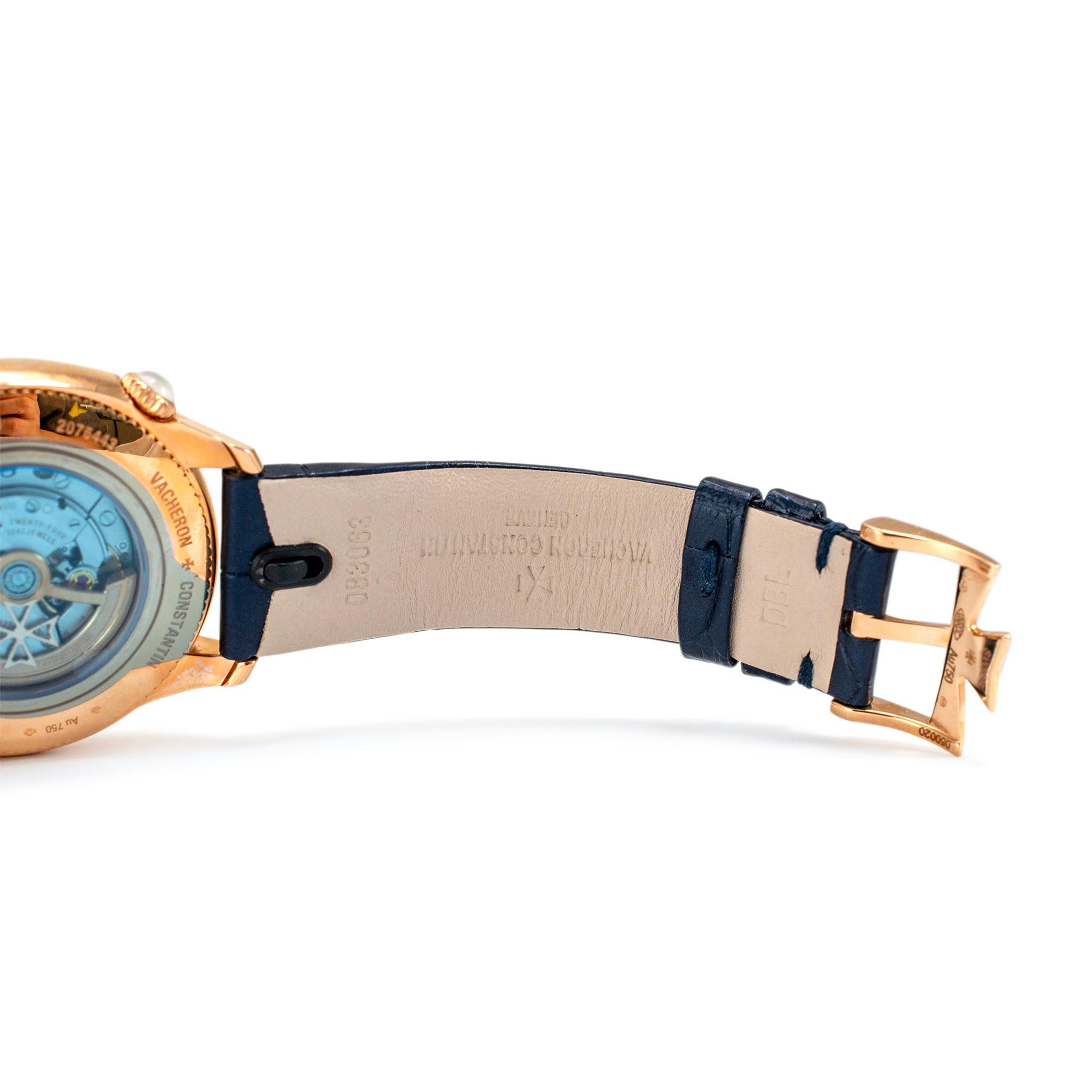 2022 Vacheron Constantin éGérie 8005F 37MM Moonphase Diamond 18K Rose Gold Watch For Sale 2