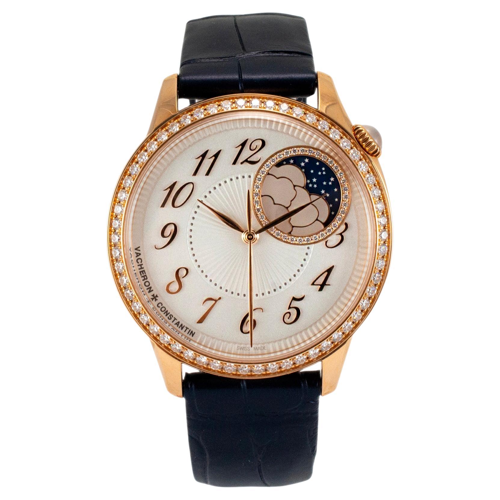 2022 Vacheron Constantin éGérie 8005F 37MM Moonphase Diamond 18K Rose Gold Watch