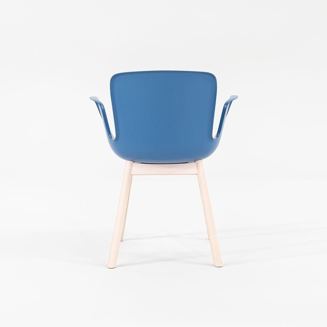 2022 Werner Aisslinger for Cappellini Juli Plastic Chair in Blue with Wood Legs For Sale 3