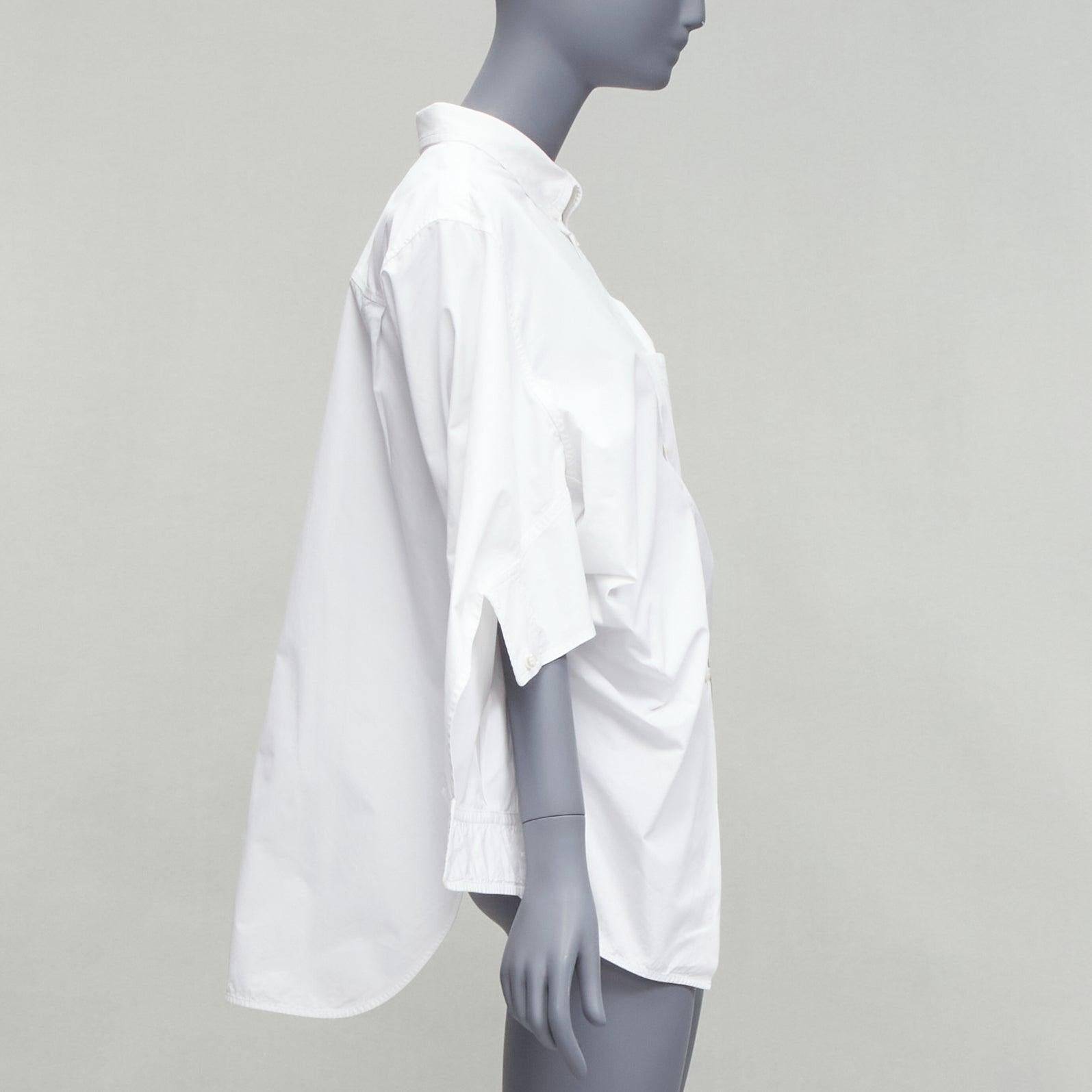 2022 white BB logo desconstructed kimono sleeve oversized shirt FR36 S In Excellent Condition For Sale In Hong Kong, NT
