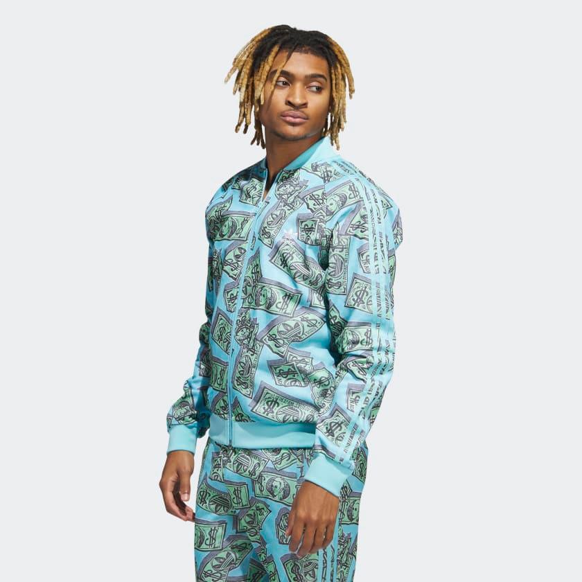 2023 Adidas Originals ObyO X Jeremy Scott MONEY PRINT TRACK JACKET Medium In New Condition In Los Angeles, CA
