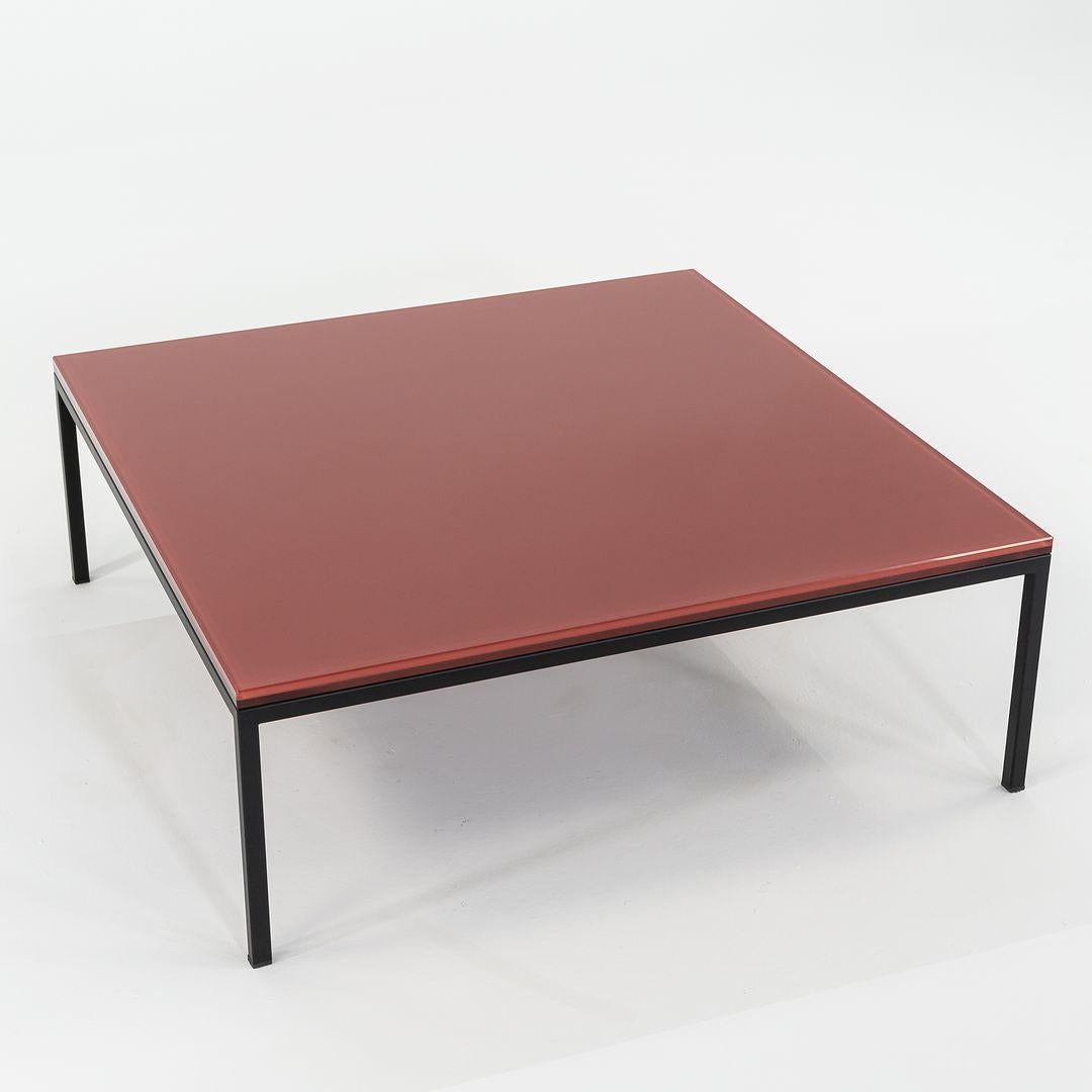 Contemporary 2023 Annabel Karim Kassar for Moroso Nana Table 90x90x32 3009 Oxide Red & Black For Sale