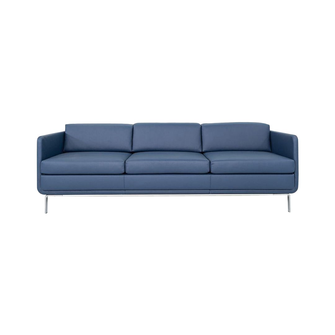 2023 Arik Levy for Bernhardt Design Gaia Three Seat Sofa in Blue Leather For Sale
