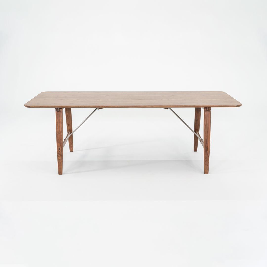 2023 Carl Hansen BM1160 Hunting Table by Borge Mogensen Walnut Lacquer Stainless For Sale 4