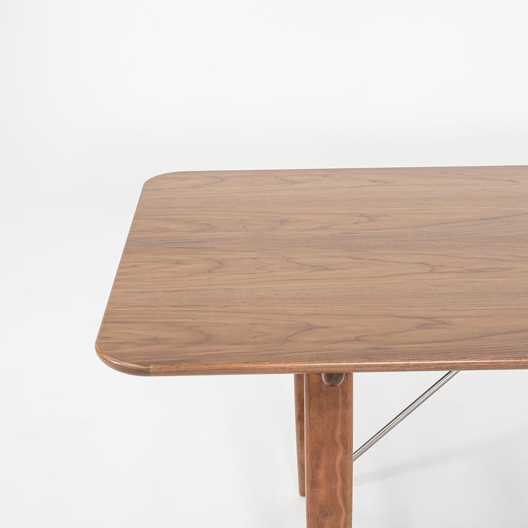 Danish 2023 Carl Hansen BM1160 Hunting Table by Borge Mogensen Walnut Lacquer Stainless For Sale