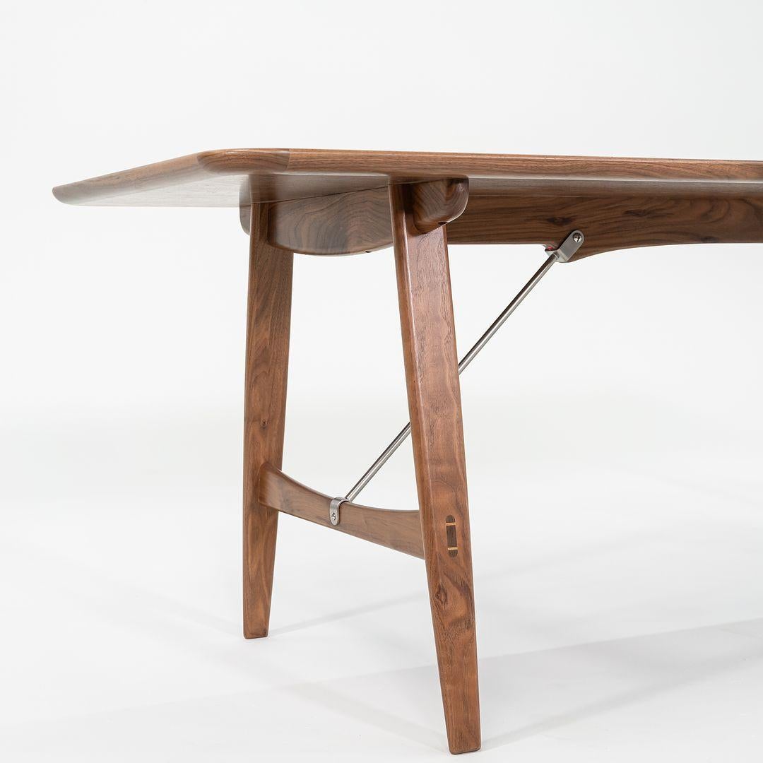 2023 Carl Hansen BM1160 Hunting Table by Borge Mogensen Walnut Lacquer Stainless For Sale 1