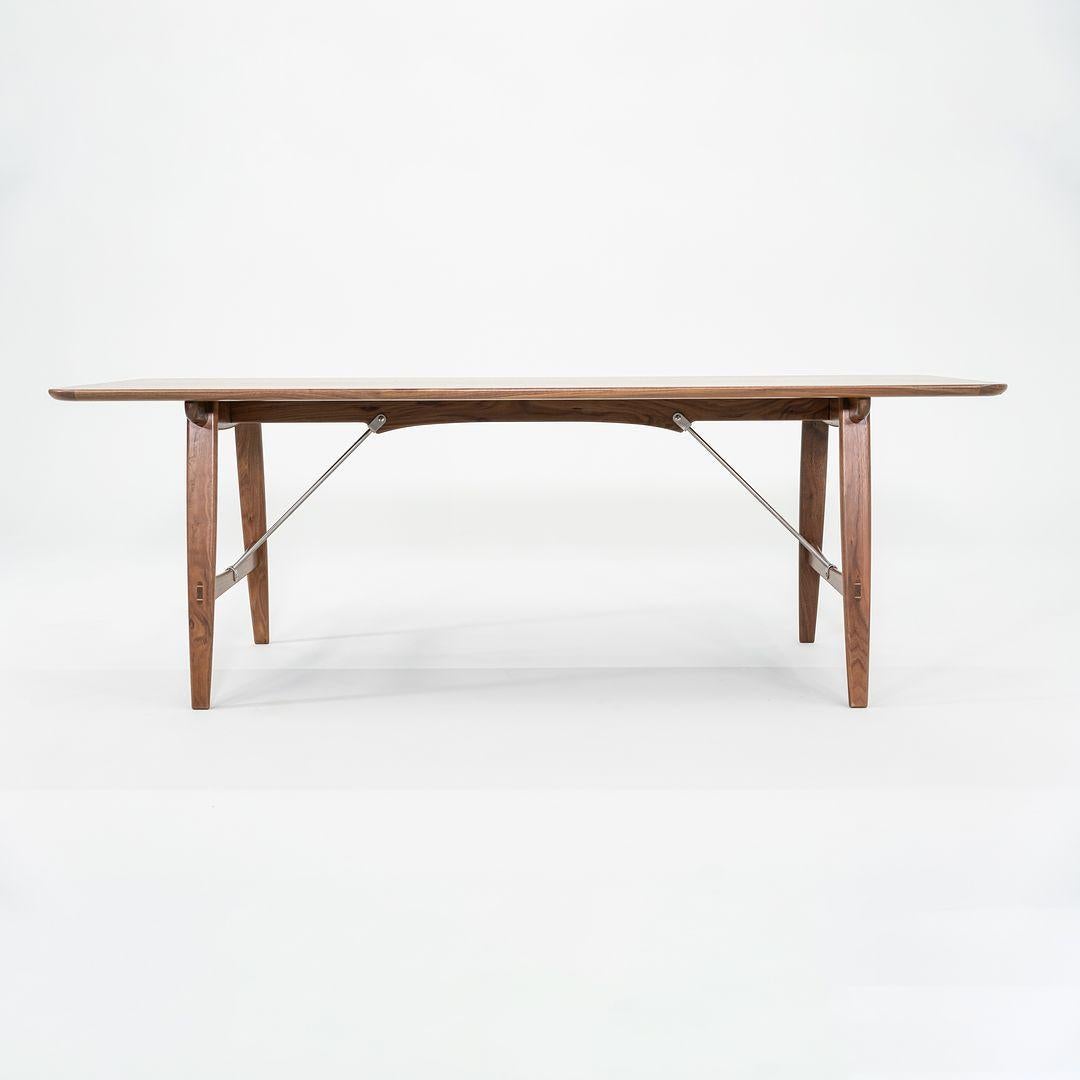 2023 Carl Hansen BM1160 Hunting Table by Borge Mogensen Walnut Lacquer Stainless For Sale 2