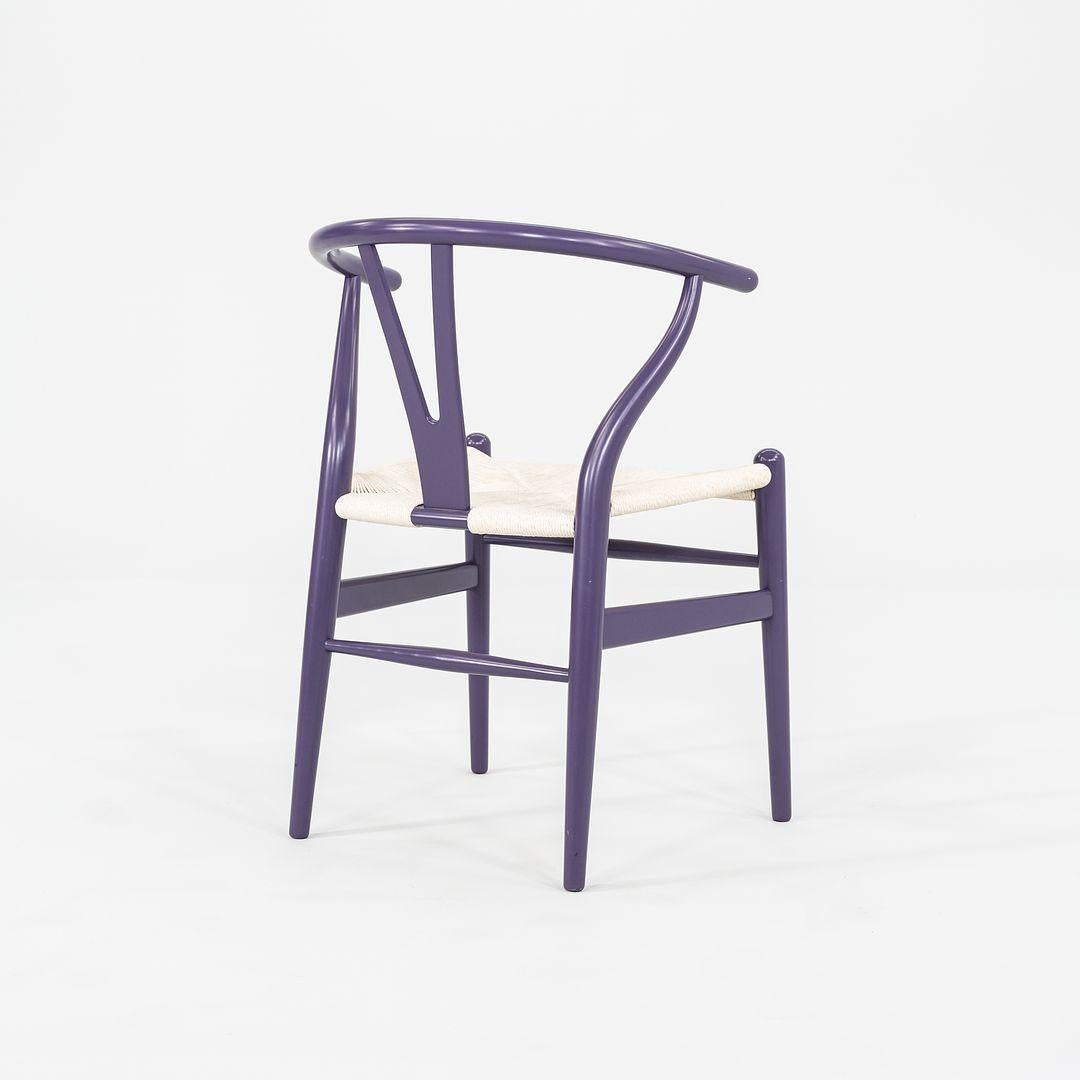 2023 Carl Hansen CH24 Wishbone Chair in Beeche Dark Purple w/ Papercord 3x Avail Bon état - En vente à Philadelphia, PA