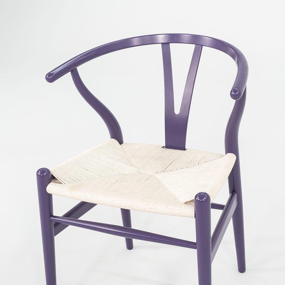2023 Carl Hansen CH24 Wishbone Chair in Beeche Dark Purple w/ Papercord 3x Avail en vente 1