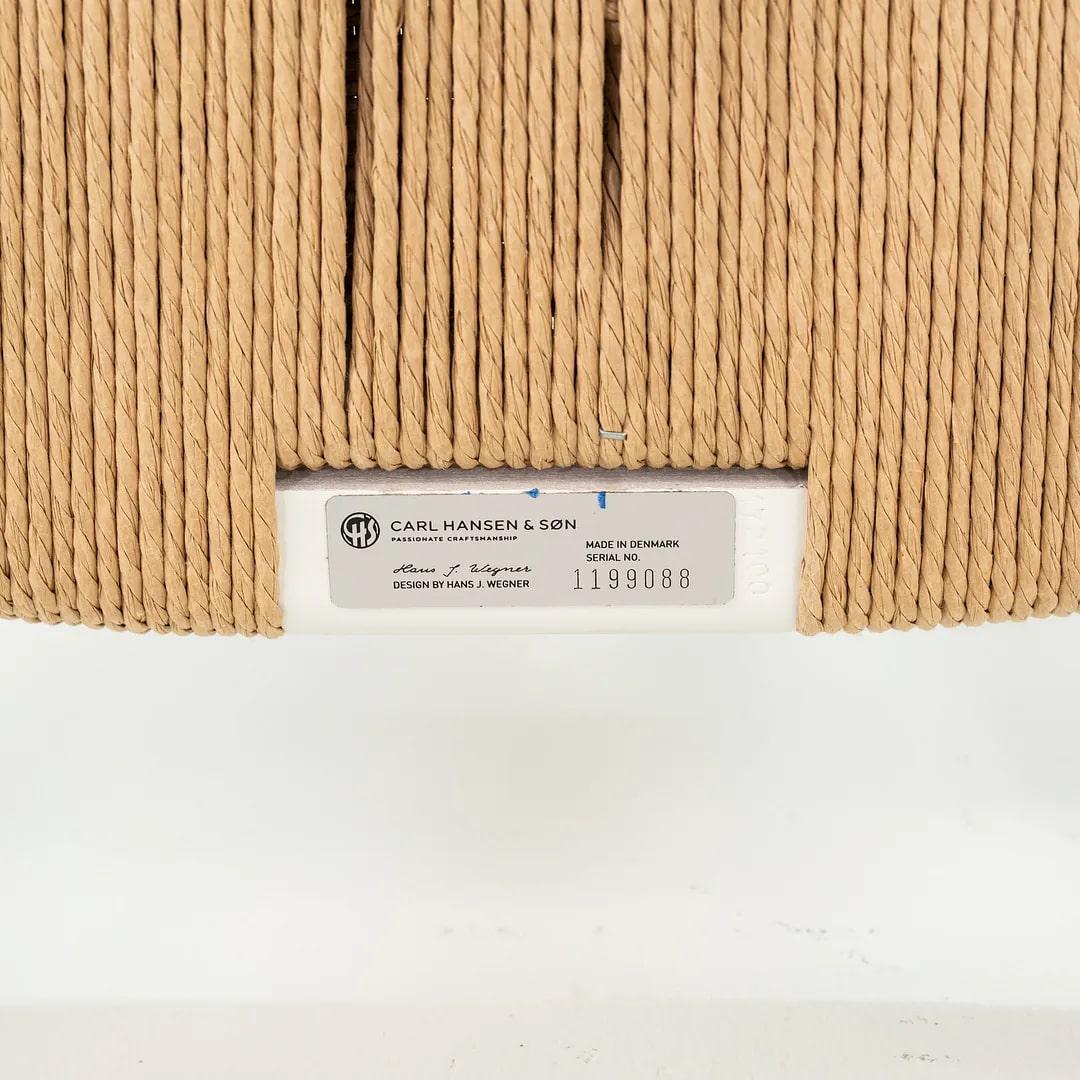 2023 Carl Hansen CH24 Wishbone Chair Faggio Bianco Naturale con Corde di Carta Naturale 6