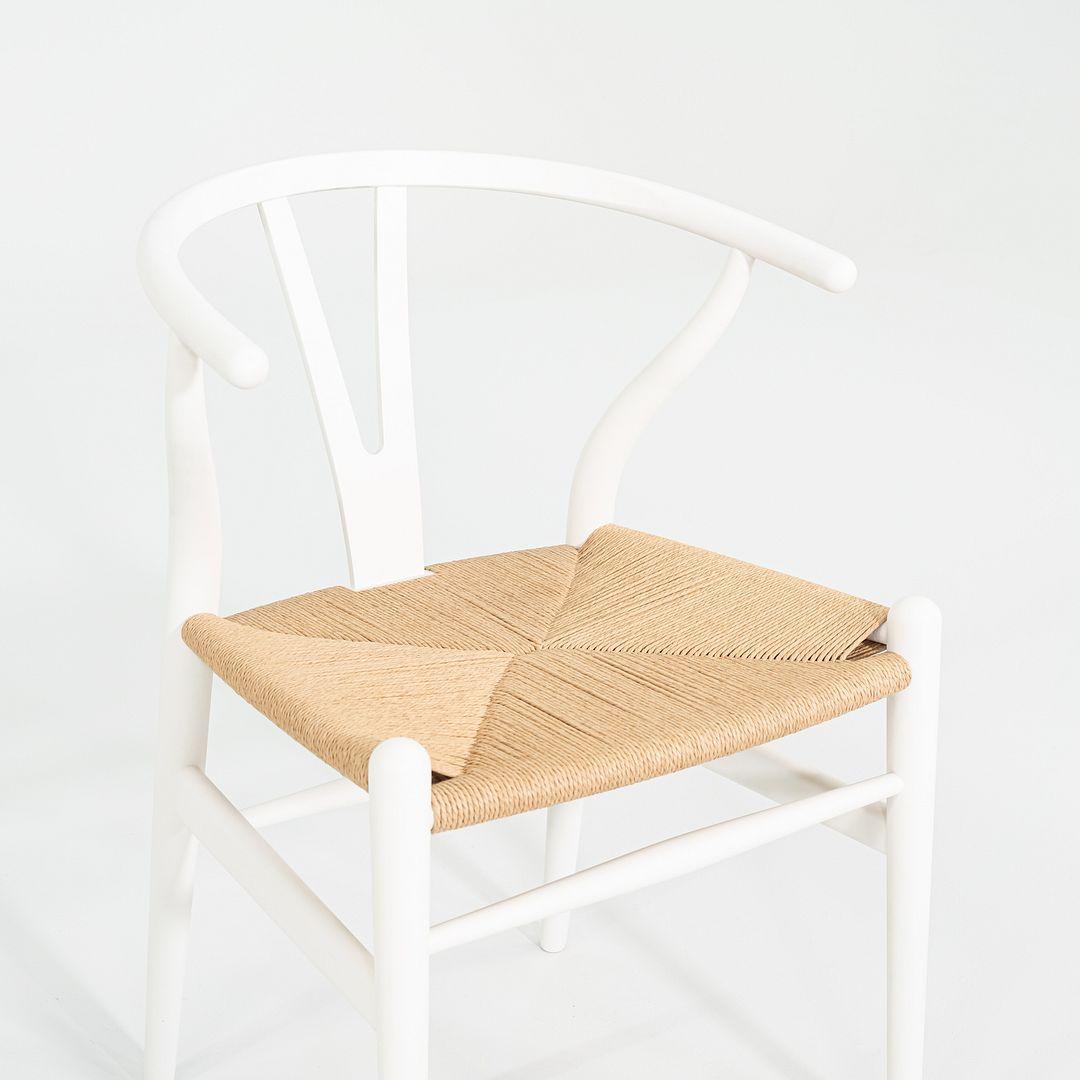 2023 Carl Hansen CH24 Wishbone Chair Faggio Bianco Naturale con Corde di Carta Naturale 3