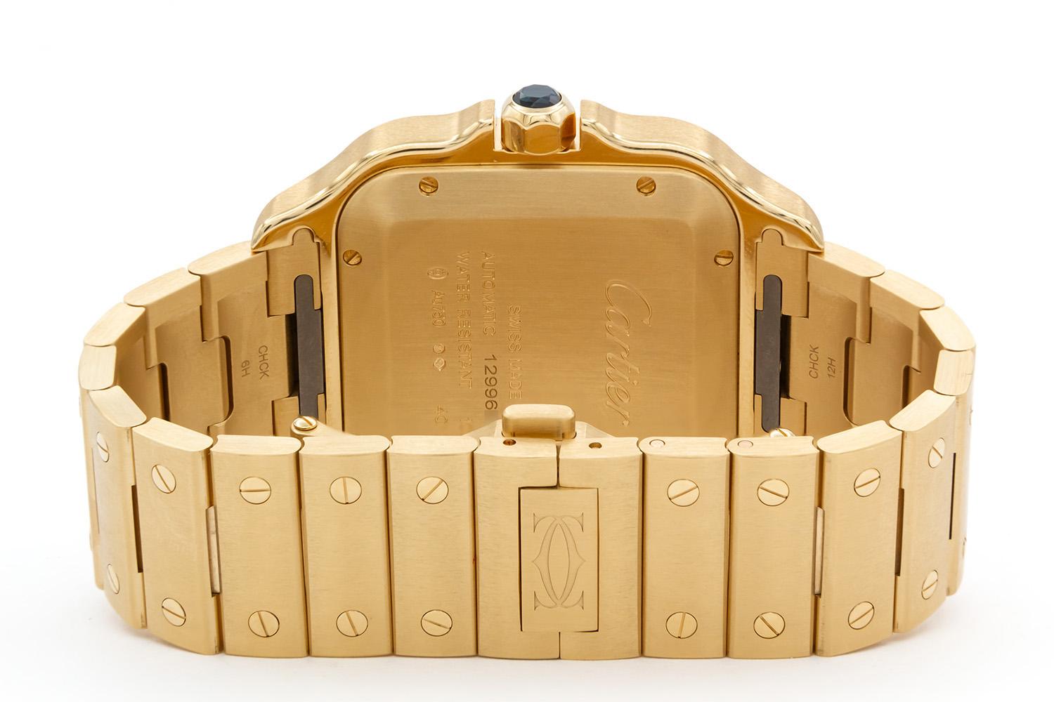 2023 Cartier Santos De Cartier Watch Large 18K Solid Gold WGSA0029 BNP In New Condition For Sale In Tustin, CA