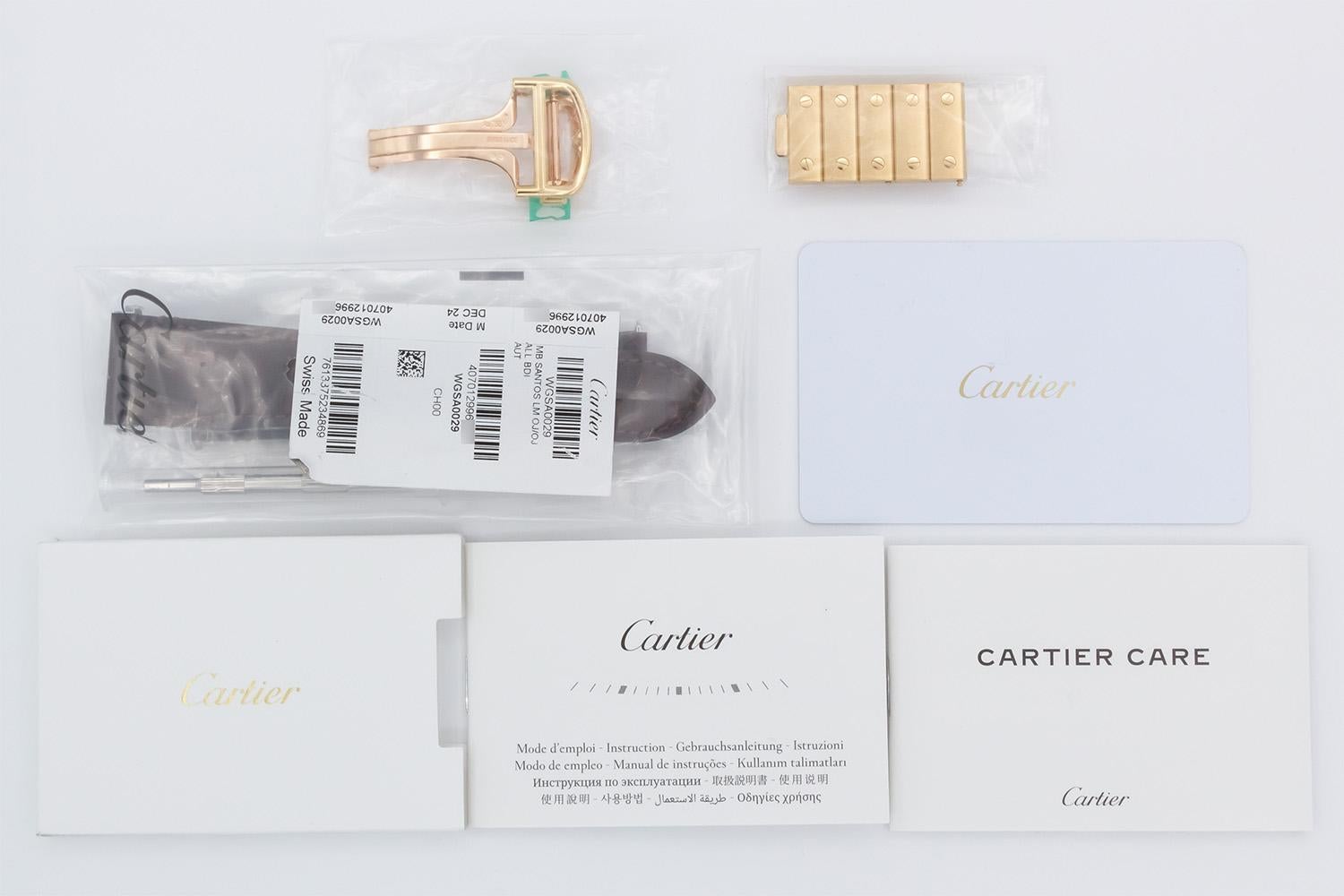 2023 Cartier Santos De Cartier Watch Large 18K Solid Gold WGSA0029 BNP For Sale 4