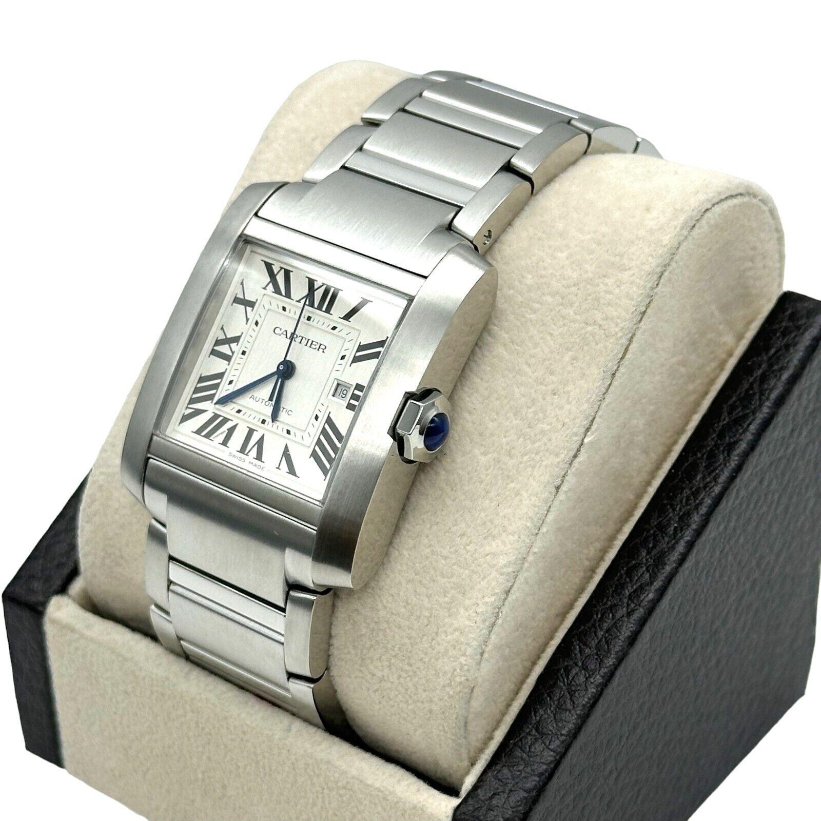 2023 Cartier Tank Francaise Large WSTA0067 Silver Roman Dial Stainless Steel For Sale 6