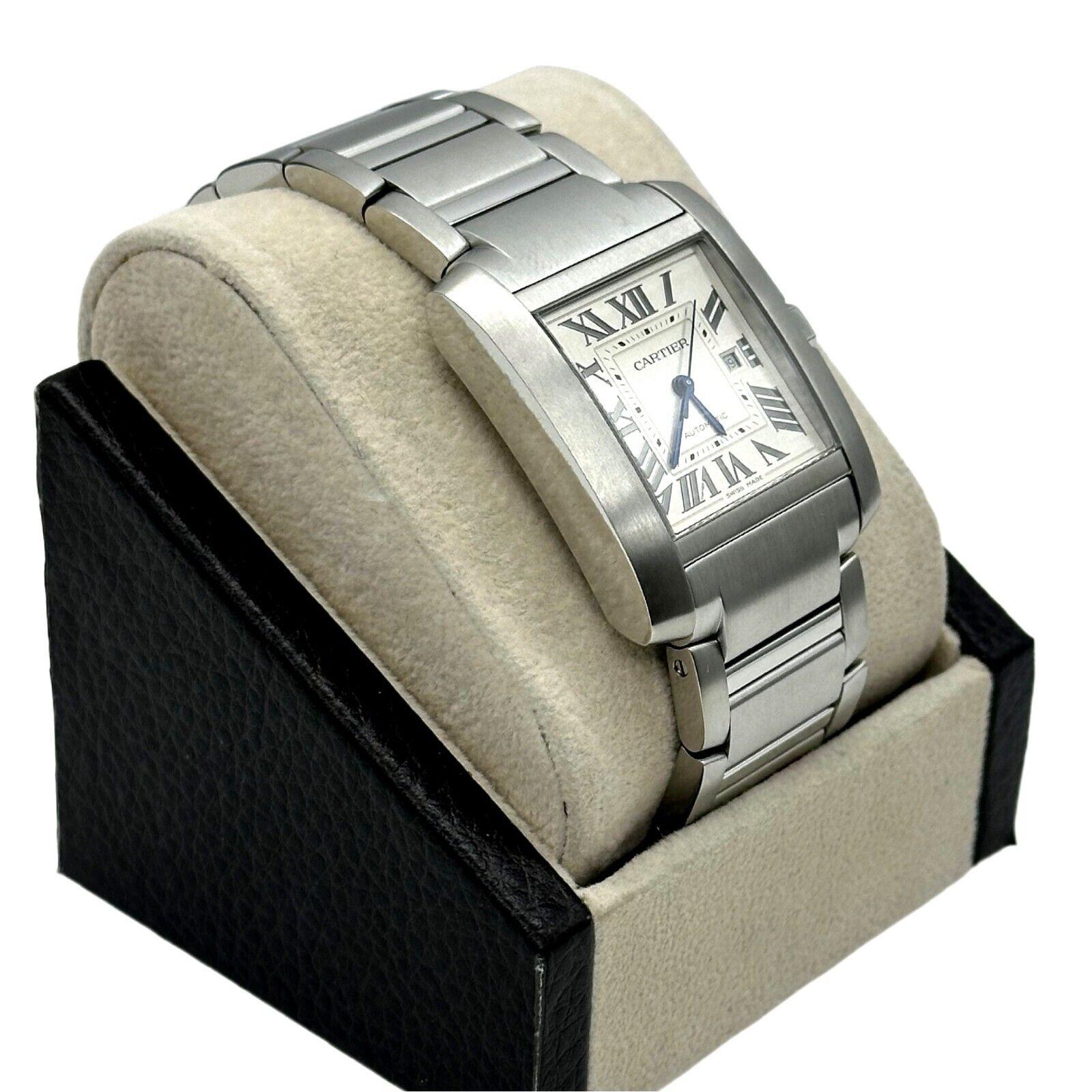 2023 Cartier Tank Francaise Large WSTA0067 Silver Roman Dial Stainless Steel For Sale 7