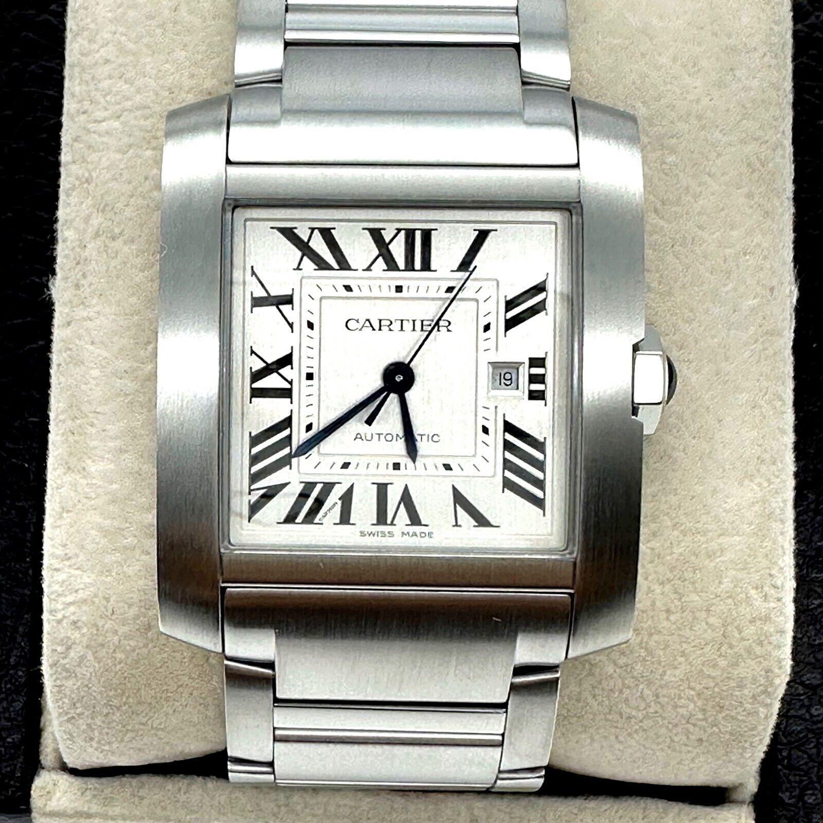 2023 Cartier Tank Francaise Large WSTA0067 Silver Roman Dial Stainless Steel For Sale 8