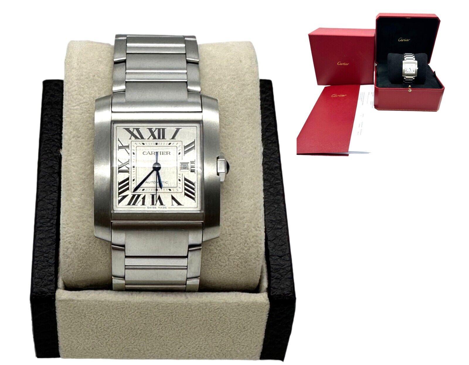 2023 Cartier Tank Francaise Large WSTA0067 Silver Roman Dial Stainless Steel For Sale 1