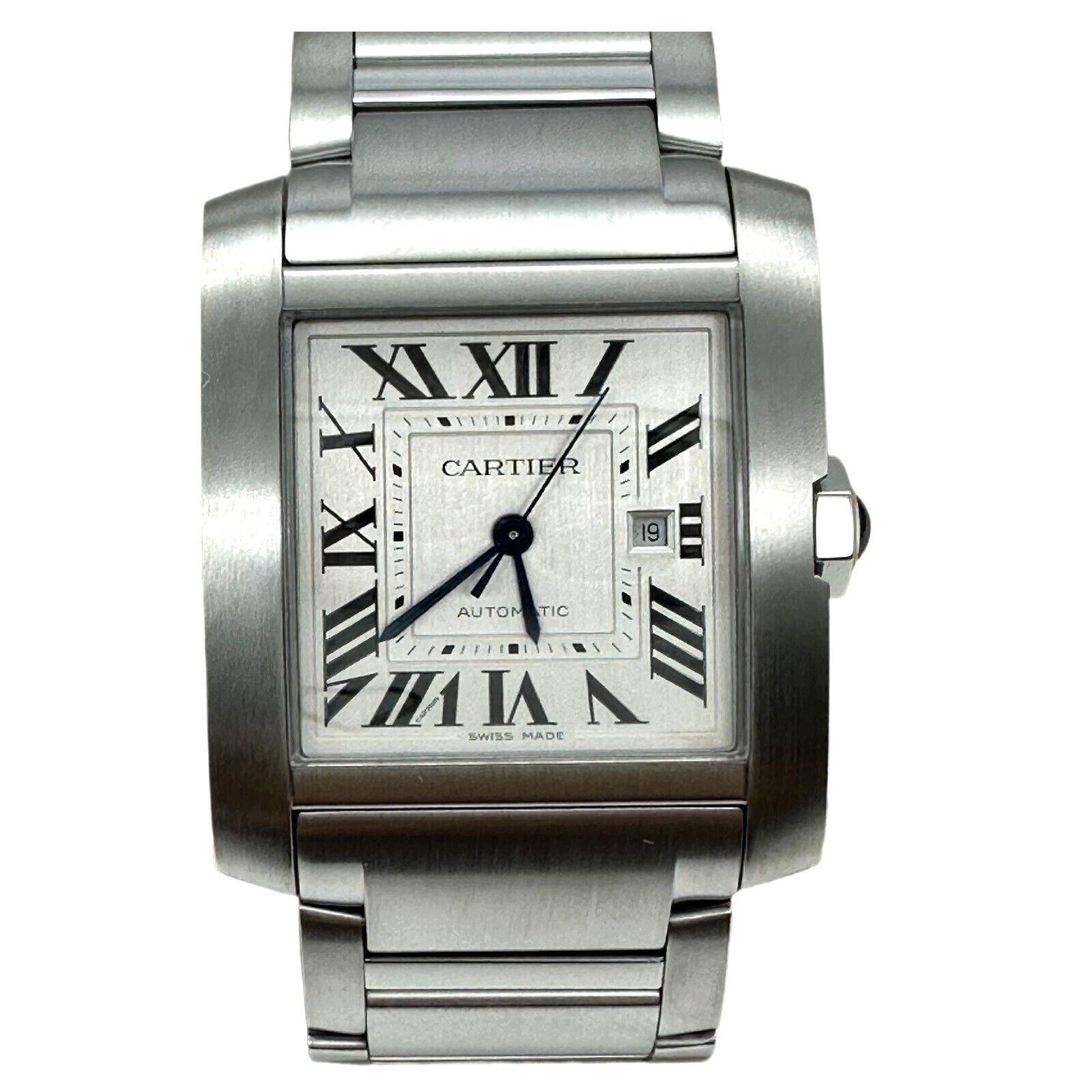 2023 Cartier Tank Francaise Grande WSTA0067 Esfera romana plateada Caja de acero Papeles en venta 2