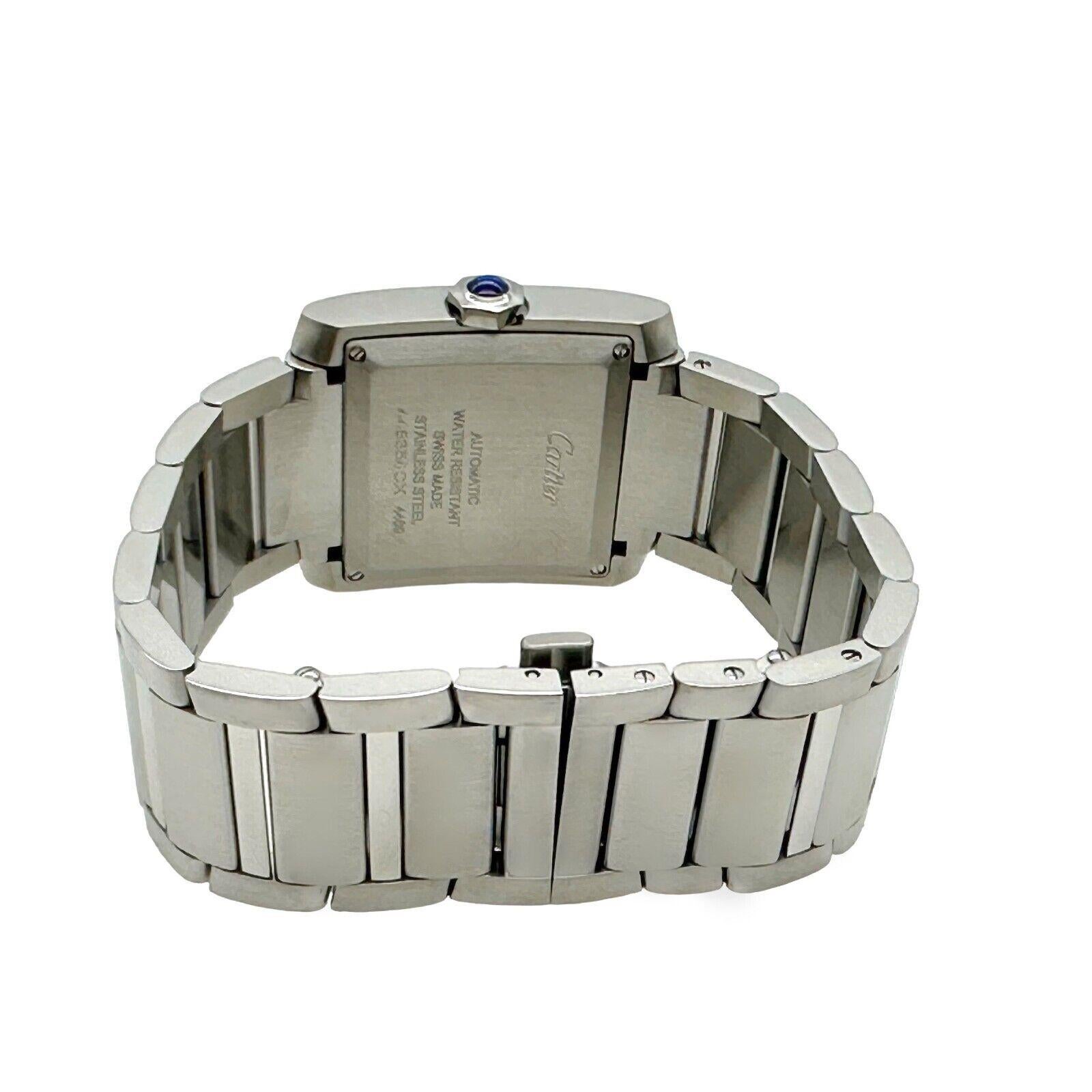 2023 Cartier Tank Francaise Large WSTA0067 Silver Roman Dial Stainless Steel For Sale 3