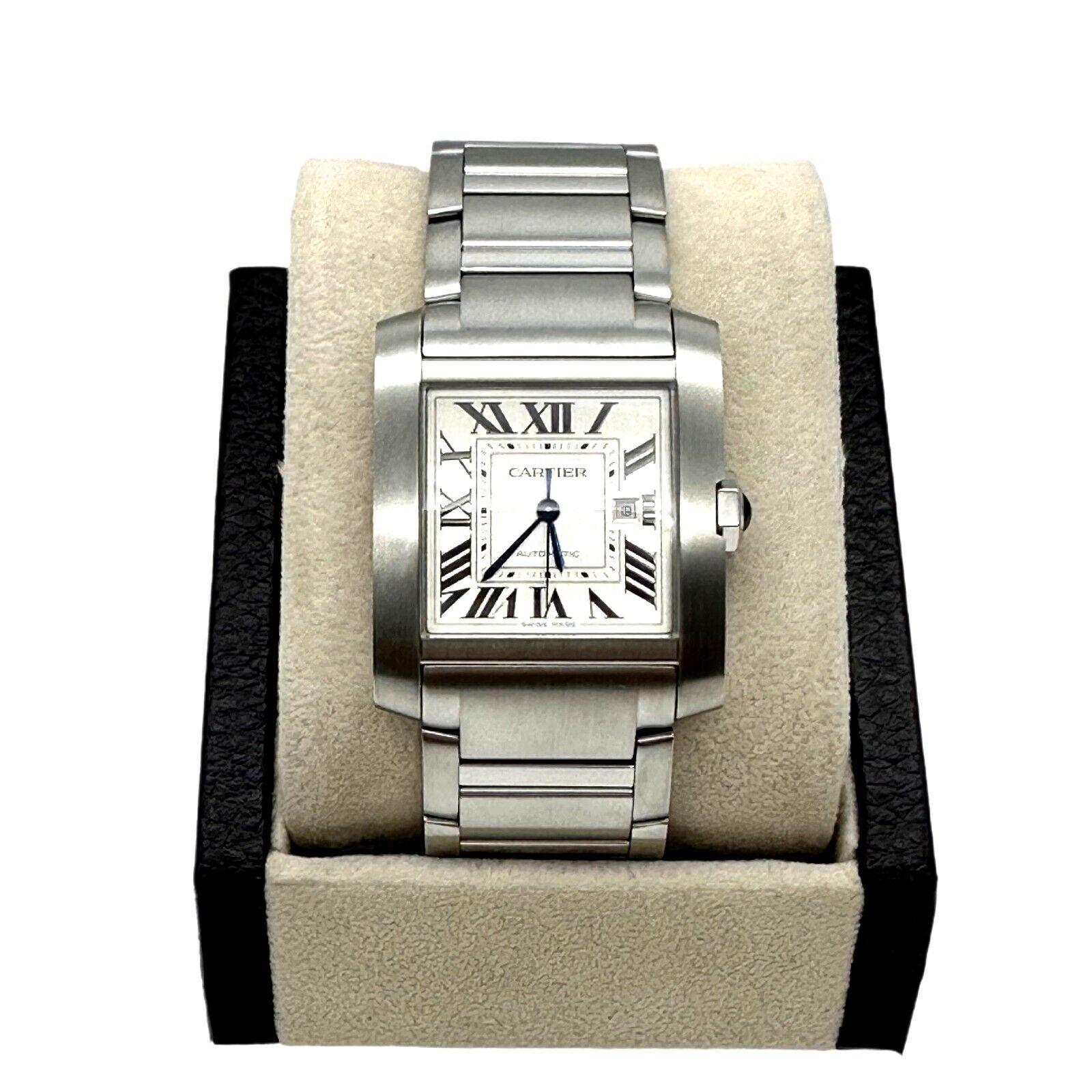 2023 Cartier Tank Francaise Large WSTA0067 Silver Roman Dial Stainless Steel For Sale 5