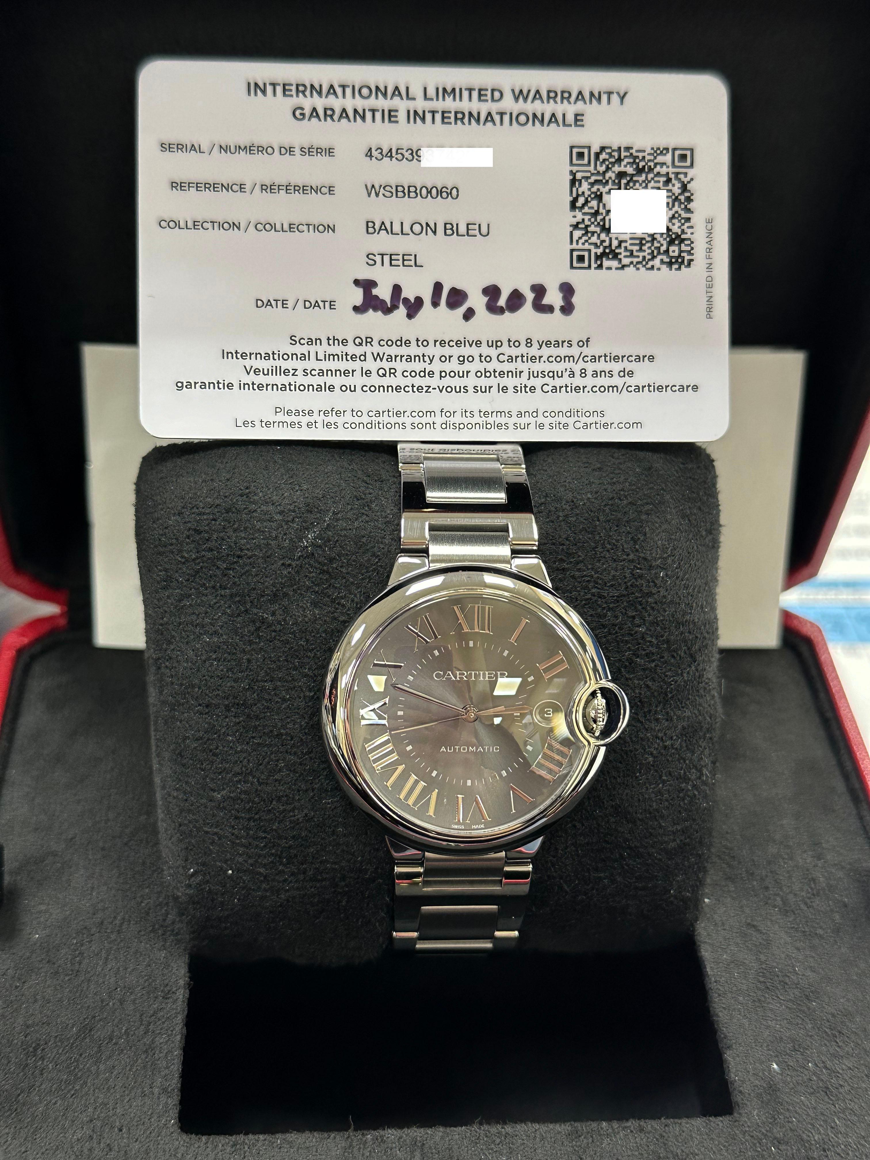Style Number: WSBB0060 / Ref 4345


Year: 2023

 

Model: Ballon Bleu 

 

Case Material: Stainless Steel 

 

Band:  Stainless Steel 

 

Bezel:   Stainless Steel 

 

Dial: Black

 

Face: Sapphire Crystal 

 

Case Size: 40mm 

 

Includes: